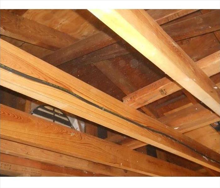 attic crawlspace cleaned showing exhaust gable fan